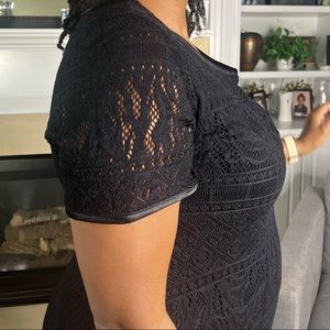 Studio C Black Lace & Satin Trim Maxi Dress, 20W